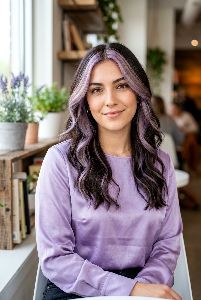 Lavender Money Piece Espresso Hair - 20 e girl money piece hair - 20 e girl money piece hair