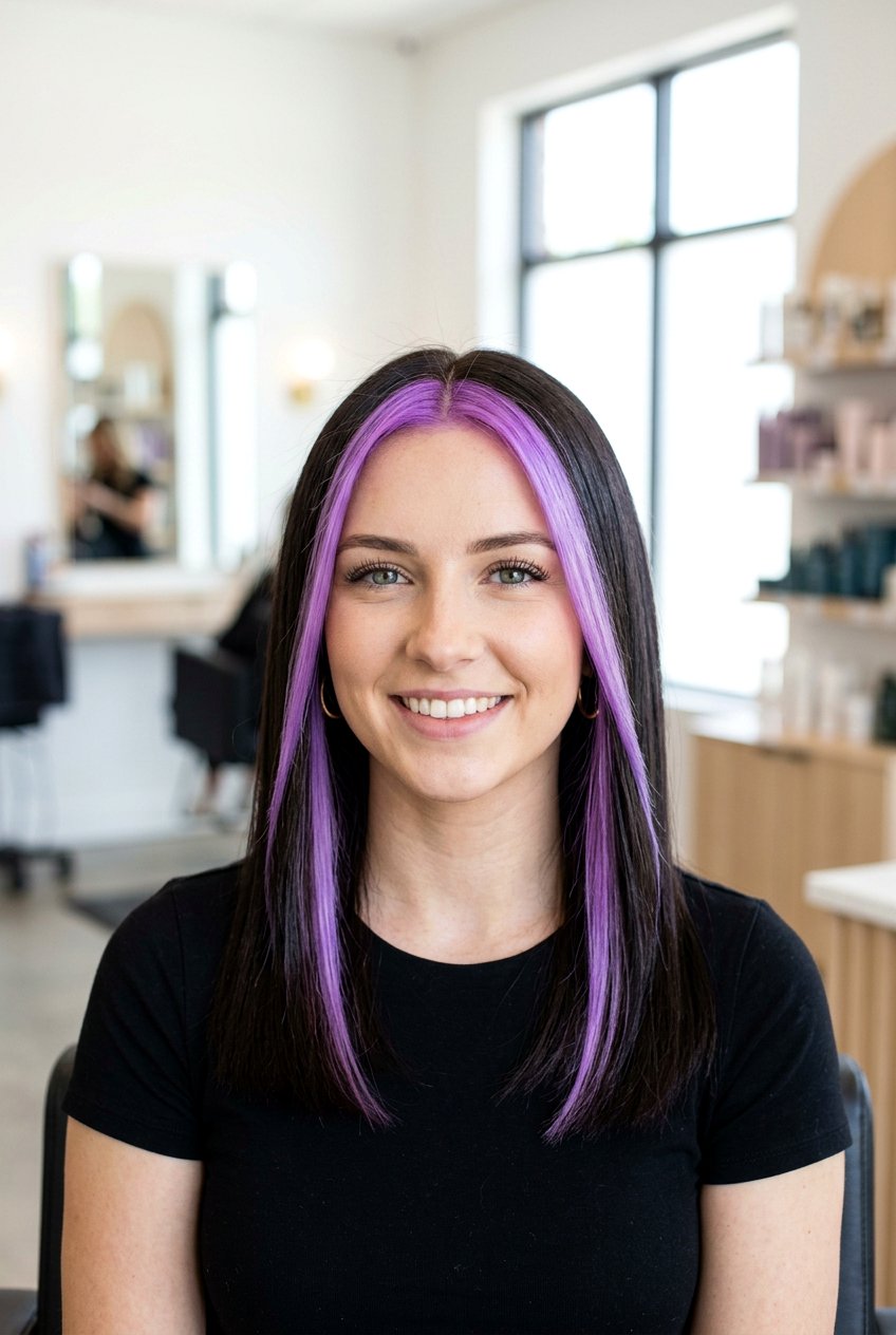 Lavender Money Piece - 20 lavender hair color ideas - 20 lavender hair color ideas