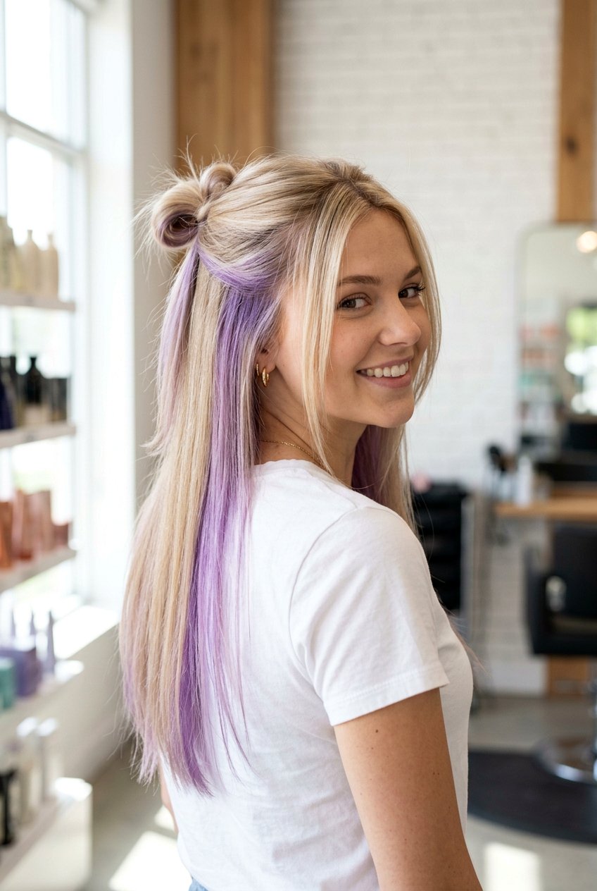 Lavender Peekaboo Balayage On Blonde Hair - 20 lavender balayage on blonde hair - 20 lavender balayage on blonde hair