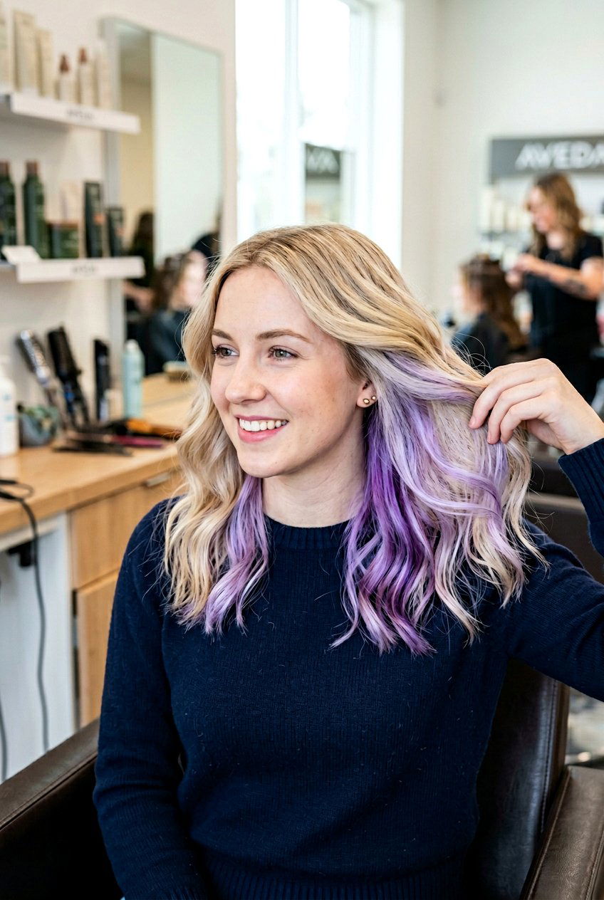 Lavender Peekaboo Hair - 20 e girl hair color - 20 e girl hair color