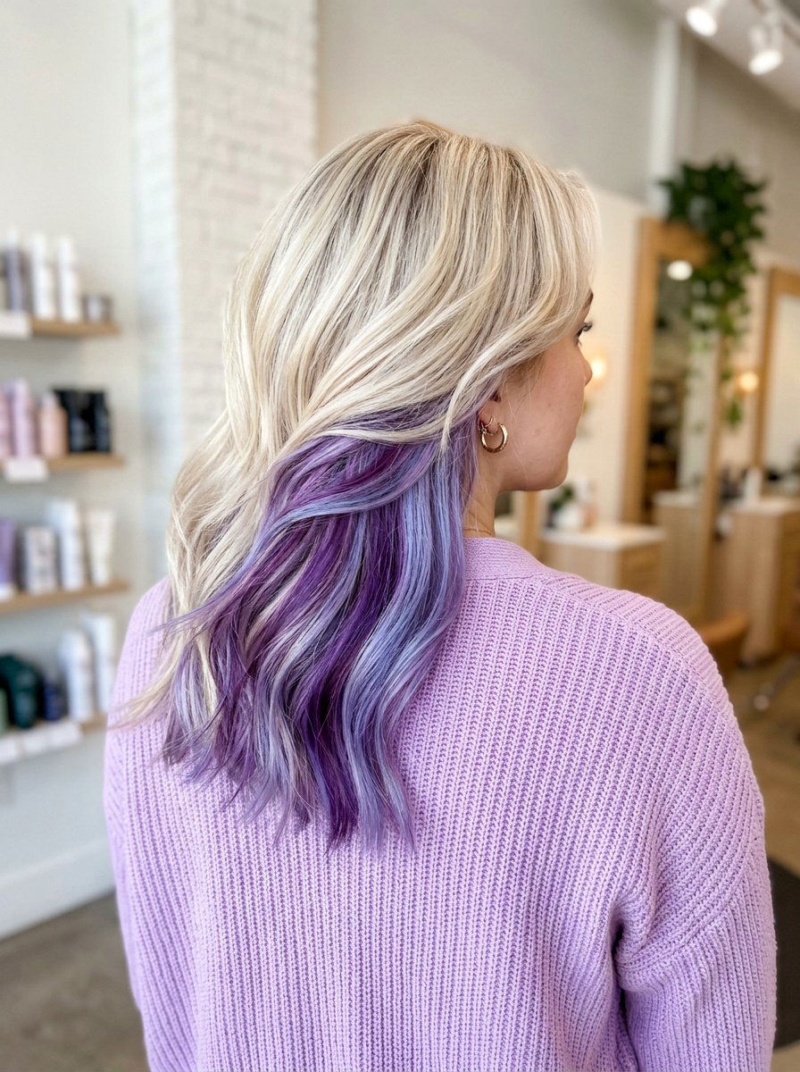 Lavender Purple Holographic Peekaboo - 20 holographic peekaboo hair - 20 holographic peekaboo hair