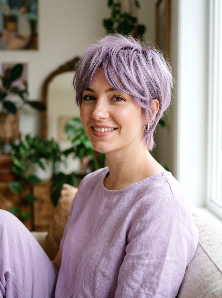 Lavender Purple Pixie Cut - 20 salon color ideas for pixie cuts - 20 salon color ideas for pixie cuts