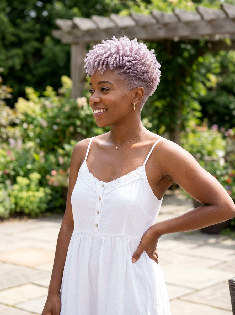 Lavender Tapered Natural Haircut - 20 tapered natural haircut with color - 20 tapered natural haircut with color