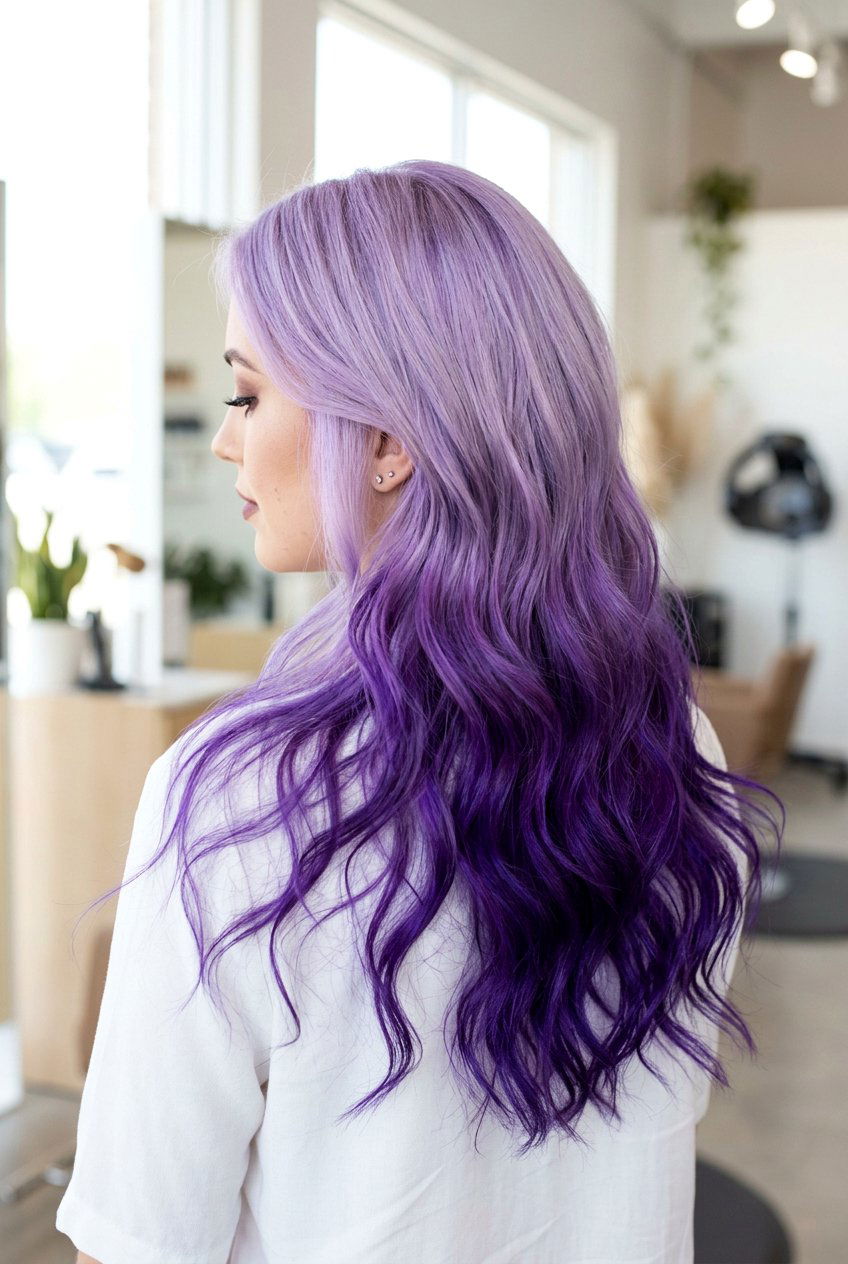 Lavender To Deep Purple Reverse Ombre - 20 reverse ombre hair - 20 reverse ombre hair