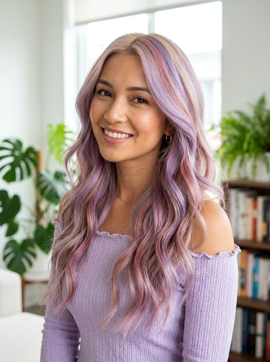 Lavender and Pink Prism Hair - 20 prism hair color ideas - 20 prism hair color ideas