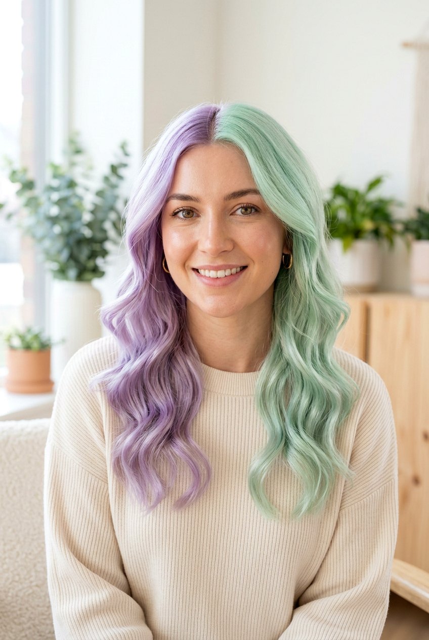 Lavender and mint split dye - 20 split dye hair color - 20 split dye hair color