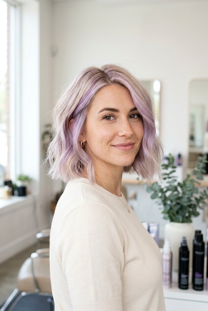 Lavender balayage bob - 20 balayage for short hair - 20 balayage for short hair