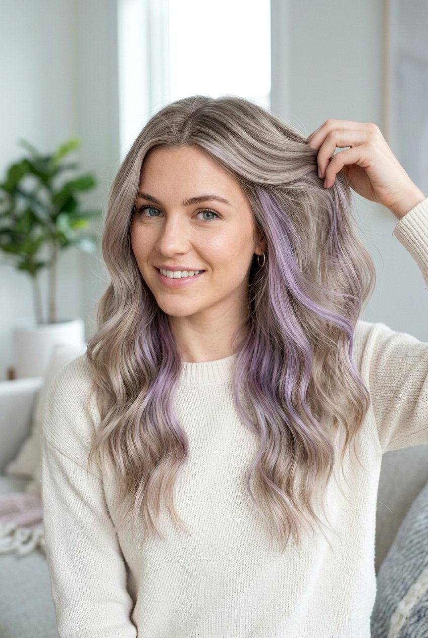 Lavender hidden hair color - 20 hidden color under hair - 20 hidden color under hair