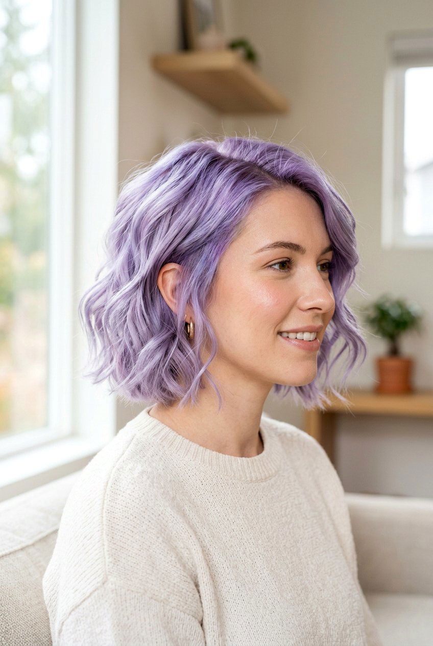 Lavender short wavy hair - 20 hair color ideas for short hair - 20 hair color ideas for short hair