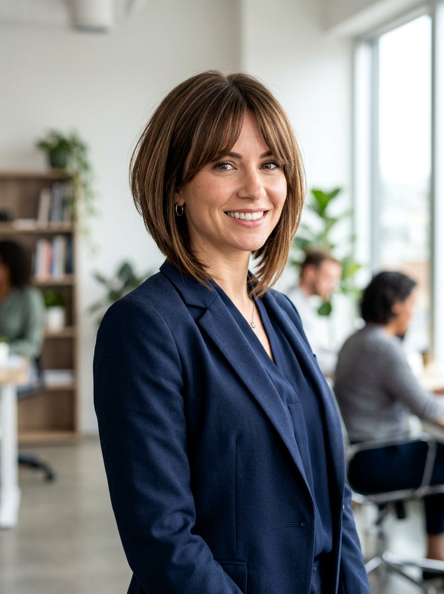 Layered A Line Bob With Curtain Bangs - 20 elegant layered haircut with curtain bangs - 20 elegant layered haircut with curtain bangs