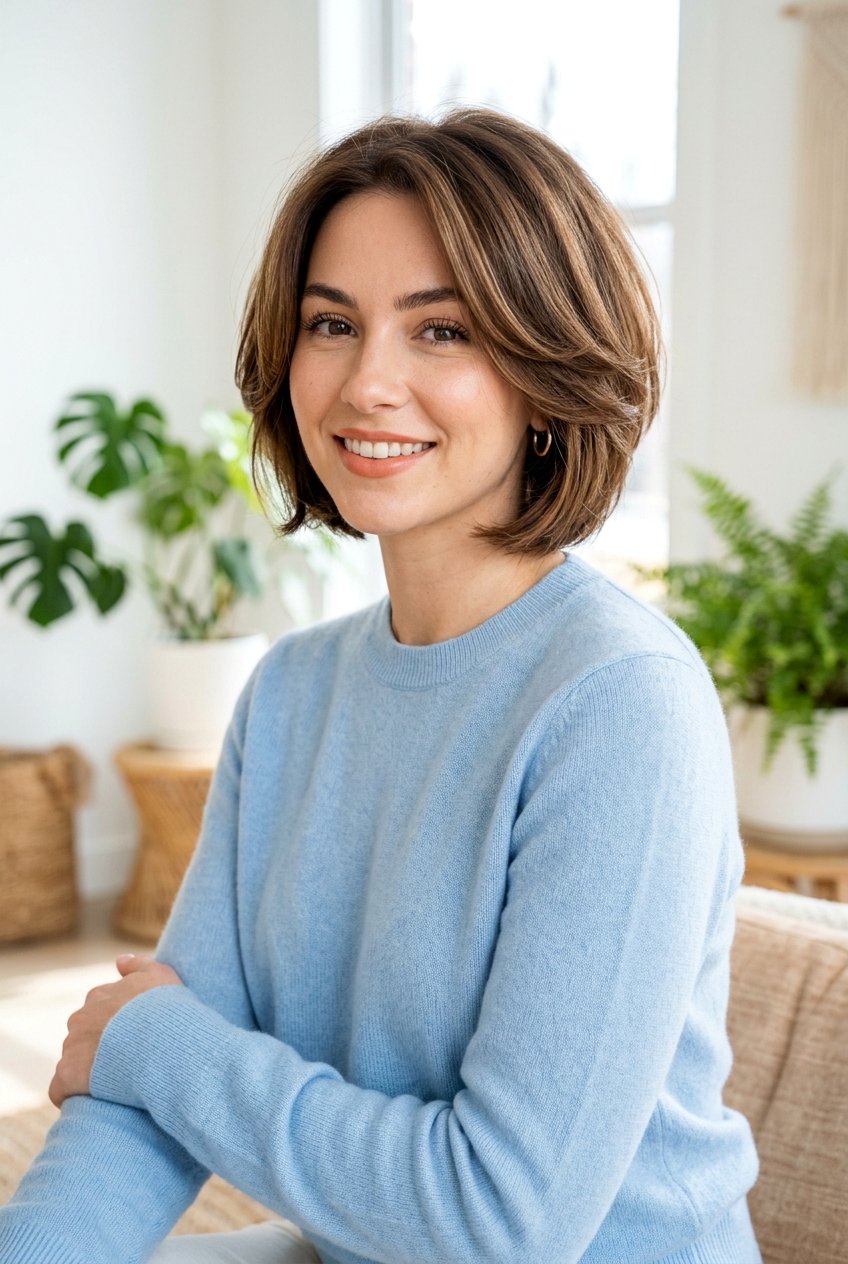 Layered Airy Bob - 20 airy bob for mature fine hair - 20 airy bob for mature fine hair