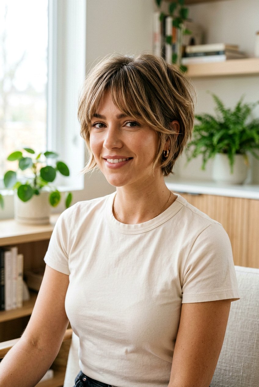 Layered Bixie With Face Framing Bangs - 20 bixie haircut with bangs - 20 bixie haircut with bangs