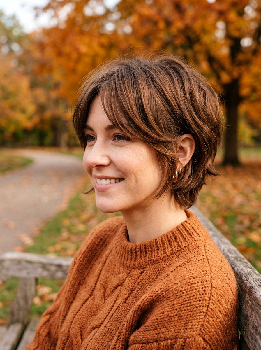 Layered Bixie With Face Framing Pieces - 20 layered bixie with movement - 20 layered bixie with movement