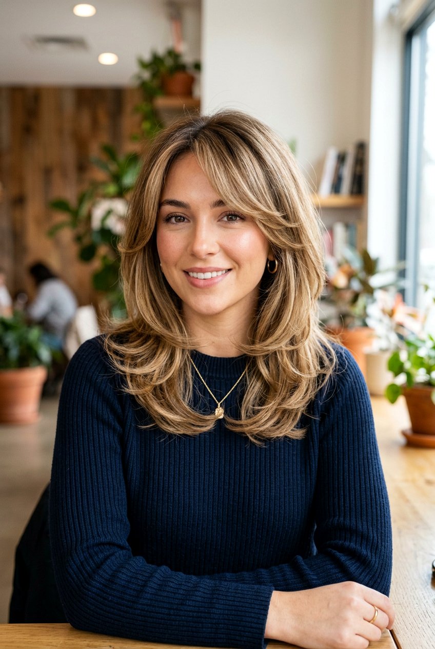 Layered Blowout Haircut With Side Bangs - 20 layered blowout haircut - 20 layered blowout haircut