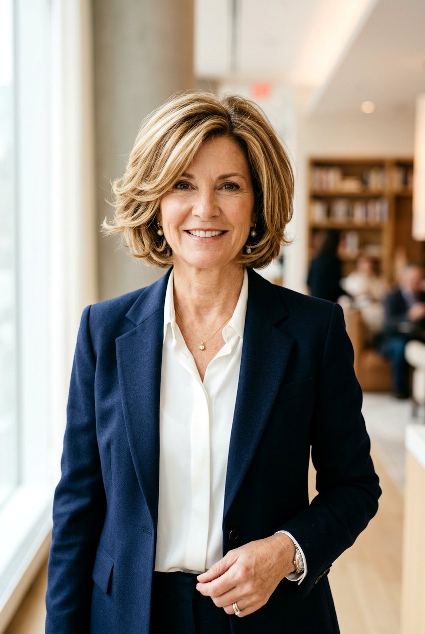 Layered Bob - 20 business hairstyle for women over 50 - 20 business hairstyle for women over 50