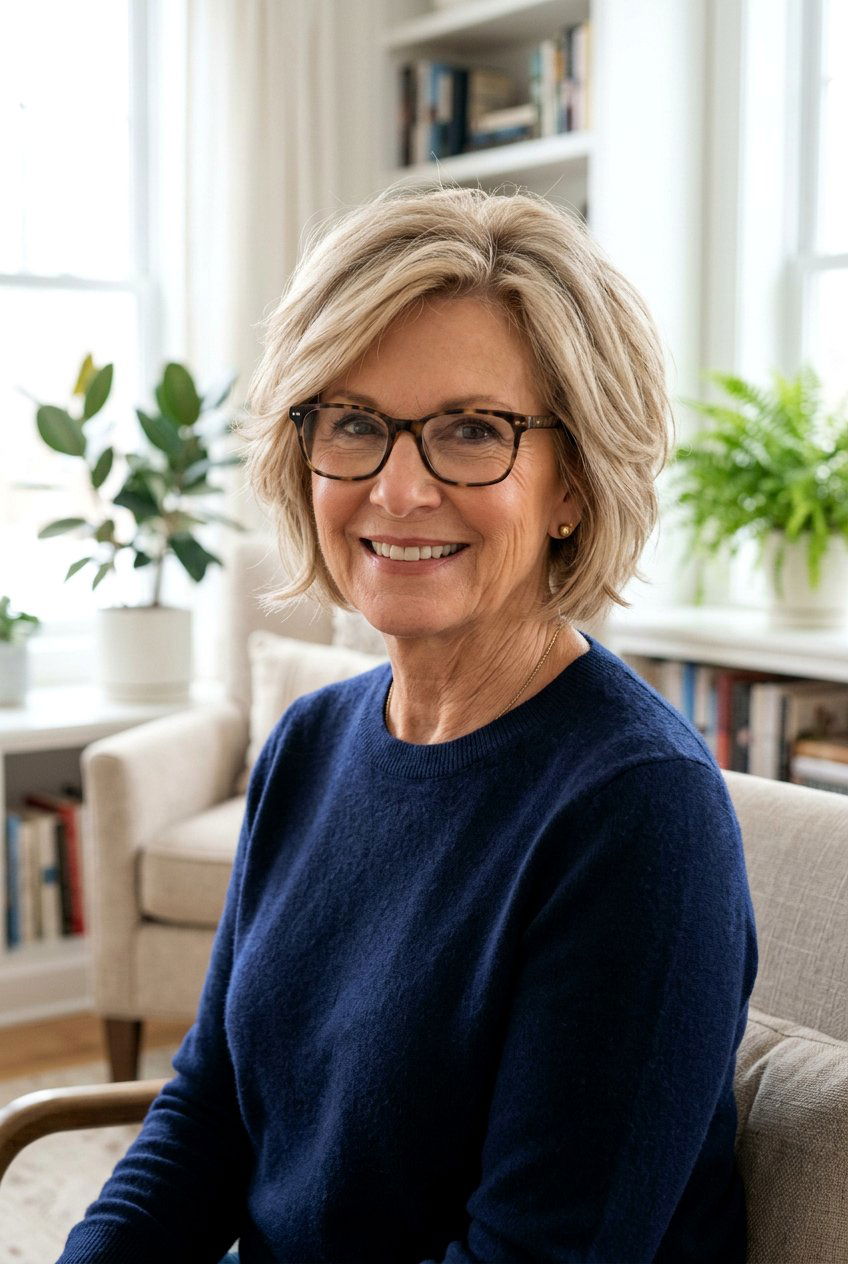 Layered Bob For Fine Hair - 20 classy bob for older women with glasses - 20 classy bob for older women with glasses