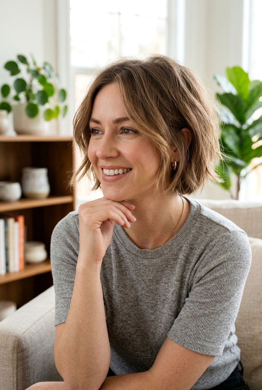 Layered Bob Postpartum Haircut - 20 postpartum haircuts for women - 20 postpartum haircuts for women