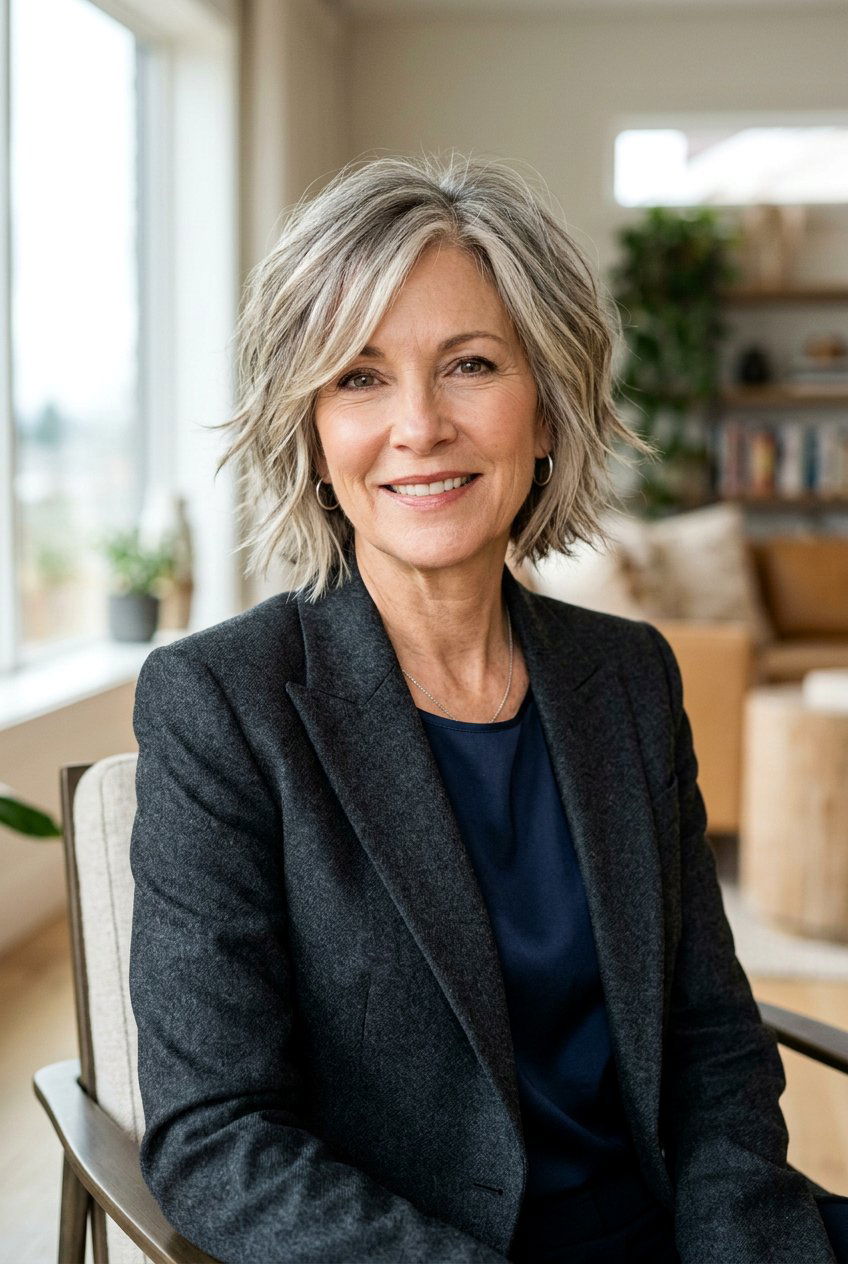 Layered Bob Shag - 20 feathered shag for mature women - 20 feathered shag for mature women