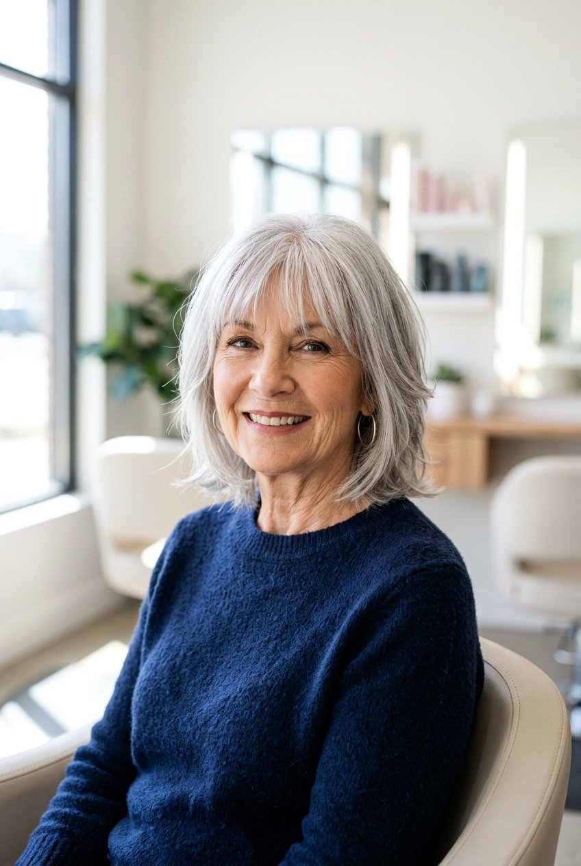 Layered Bob With Bangs - 20 classy bob haircuts for older women - 20 classy bob haircuts for older women