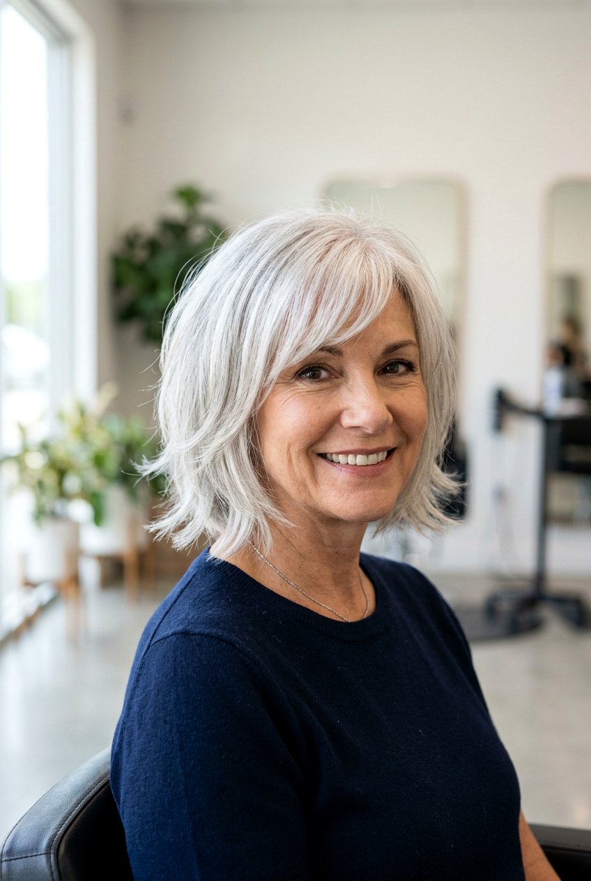 Layered Bob With Bangs - 20 layered bob for women over 50 - 20 layered bob for women over 50
