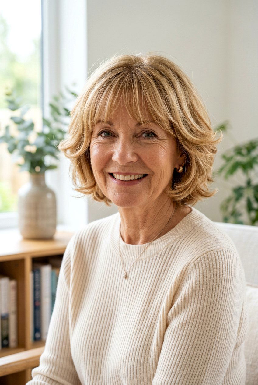 Layered Bob With Bangs - 20 short hairstyles for women over 60 - 20 short hairstyles for women over 60