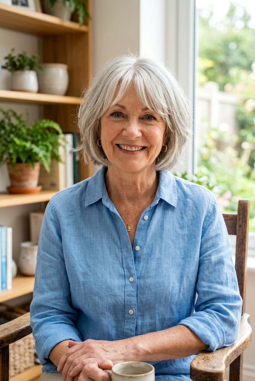 Layered Bob With Curtain Bangs - 20 curtain bangs for women over 60 - 20 curtain bangs for women over 60