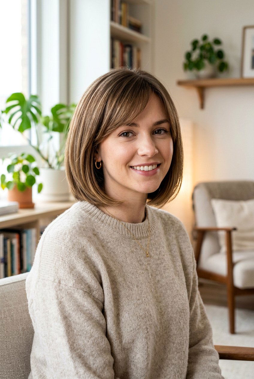 Layered Bob With Side Bangs - 20 layered haircut with side bangs - 20 layered haircut with side bangs