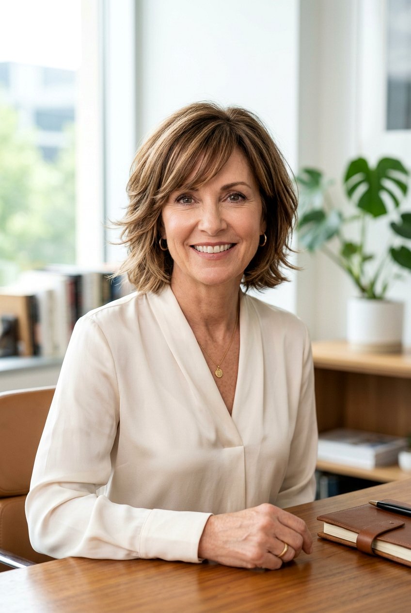 Layered Bob With Side Bangs - 20 business casual bob for mature women - 20 business casual bob for mature women