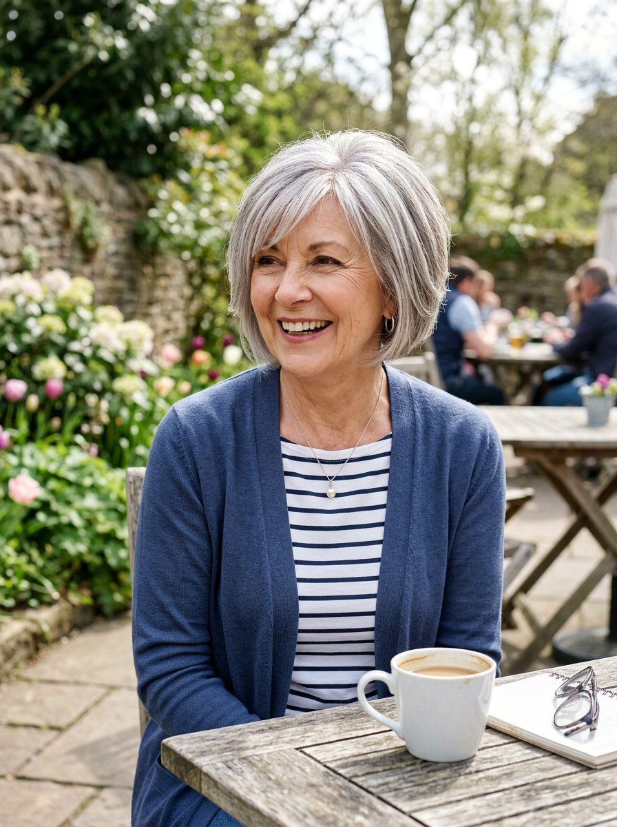 Layered Bob With Side Swept Bangs - 20 older women shoulder length layer ideas - 20 older women shoulder length layer ideas