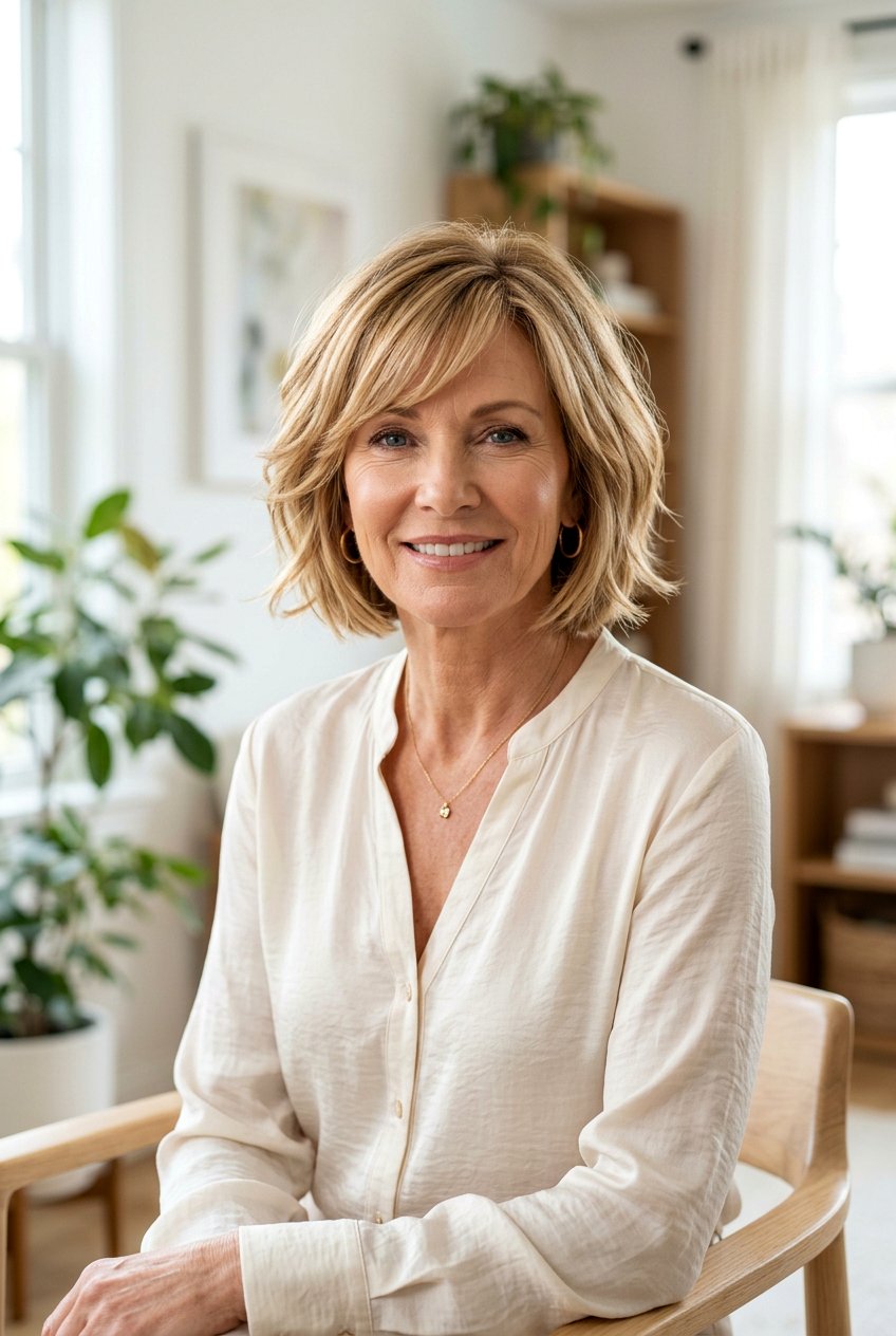 Layered Bob With Side Swept Fringe - 20 side swept fringe for women over 50 - 20 side swept fringe for women over 50