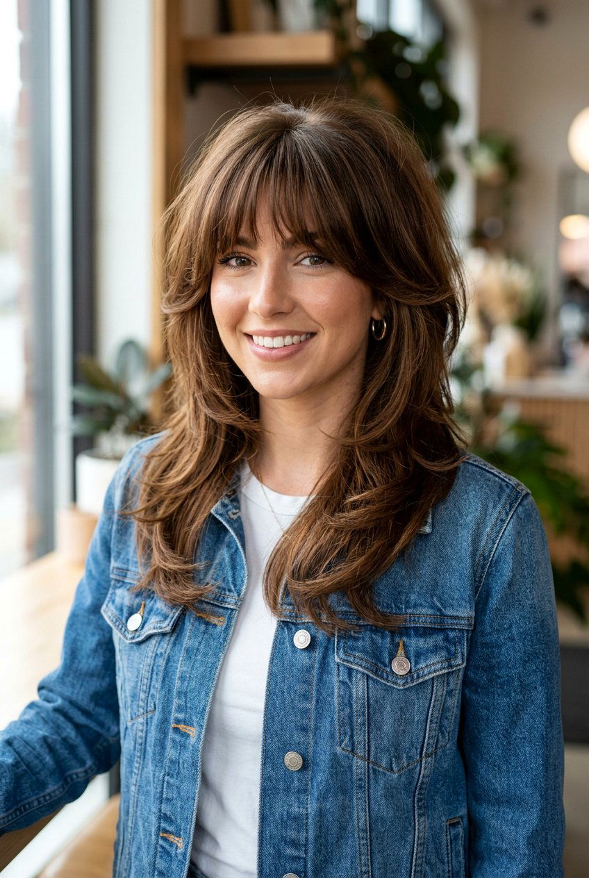 Layered Butterfly Cut With Bangs - 20 medium butterfly haircut with curtain bangs - 20 medium butterfly haircut with curtain bangs