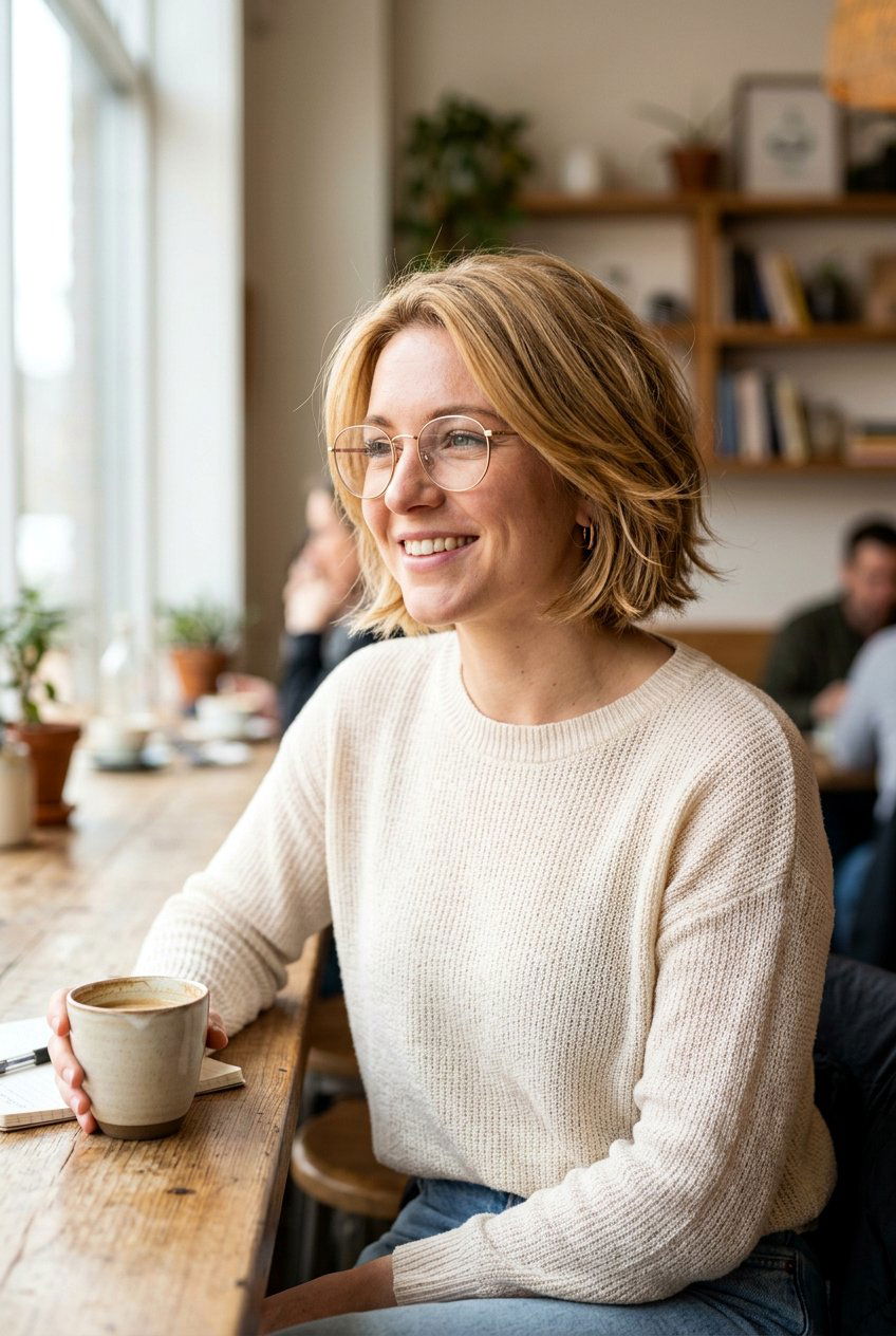 Layered Chin Length Bob With Glasses - 20 chin length bob for women with glasses - 20 chin length bob for women with glasses