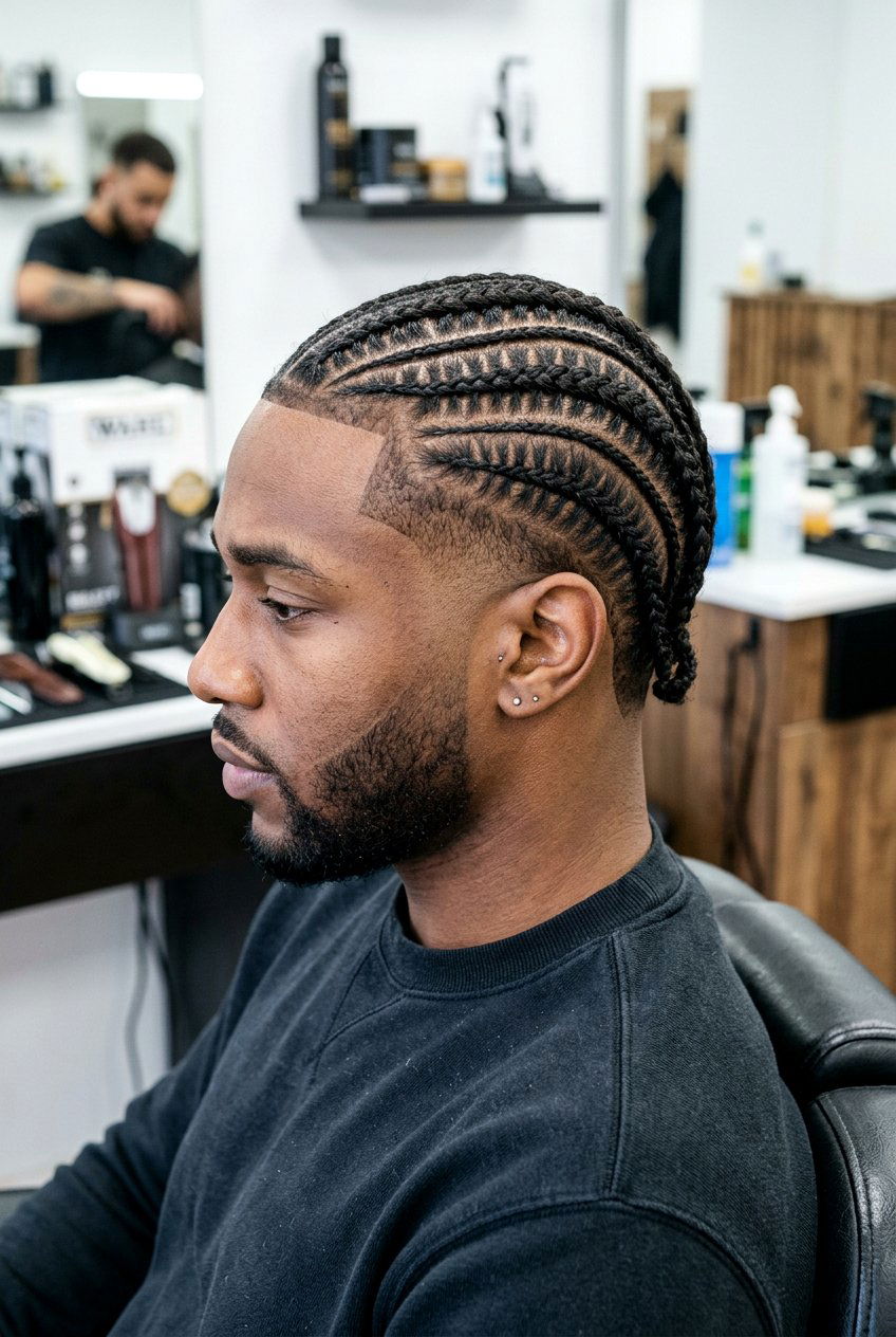 Layered Cornrows - 20 cornrows with taper fade men - 20 cornrows with taper fade men