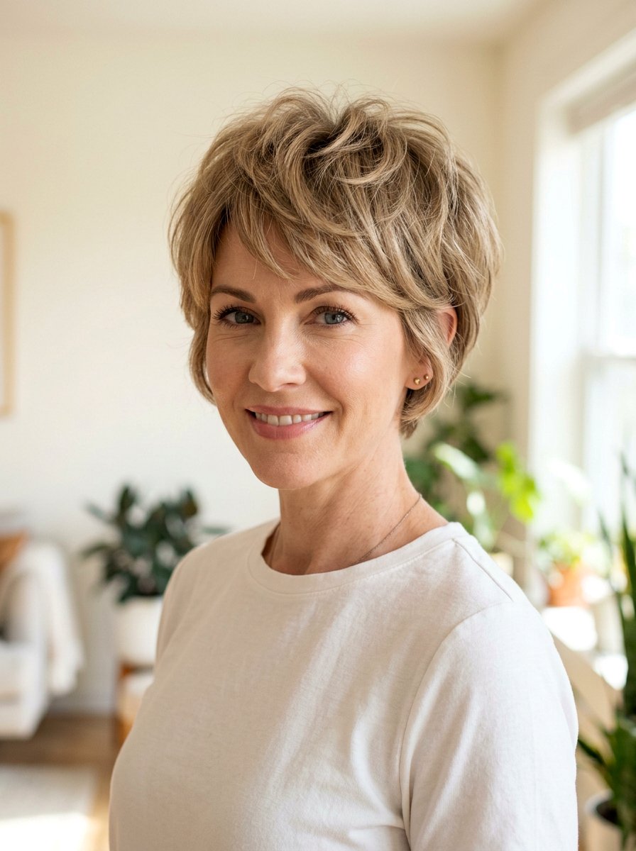 Layered Crop Haircut With Feathered Crown - 20 short haircut with feathered crown - 20 short haircut with feathered crown