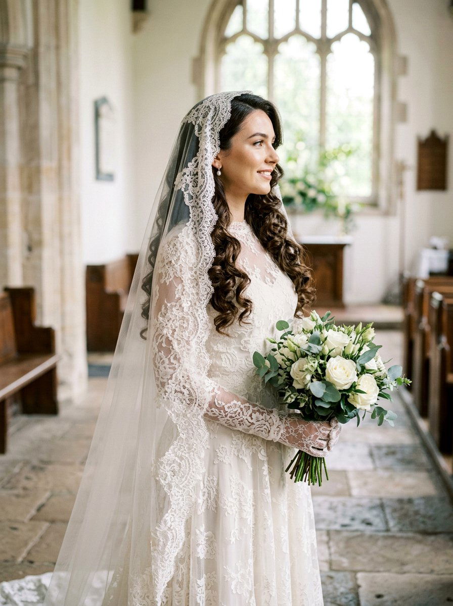 20 Romantic Wedding Hairstyles With Soft Curls And Veil