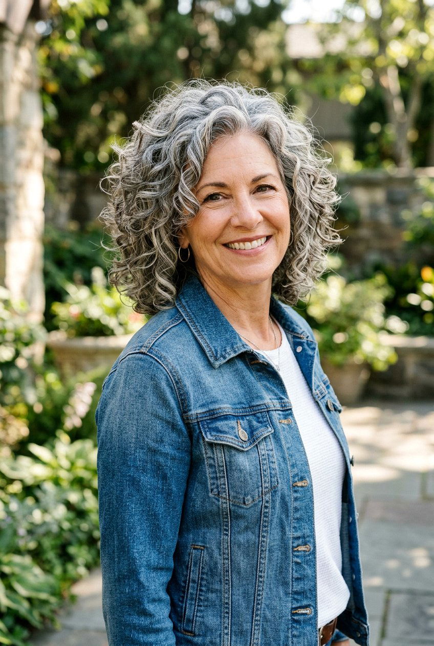 Layered Curls - 20 natural hairstyles for women over 50 - 20 natural hairstyles for women over 50