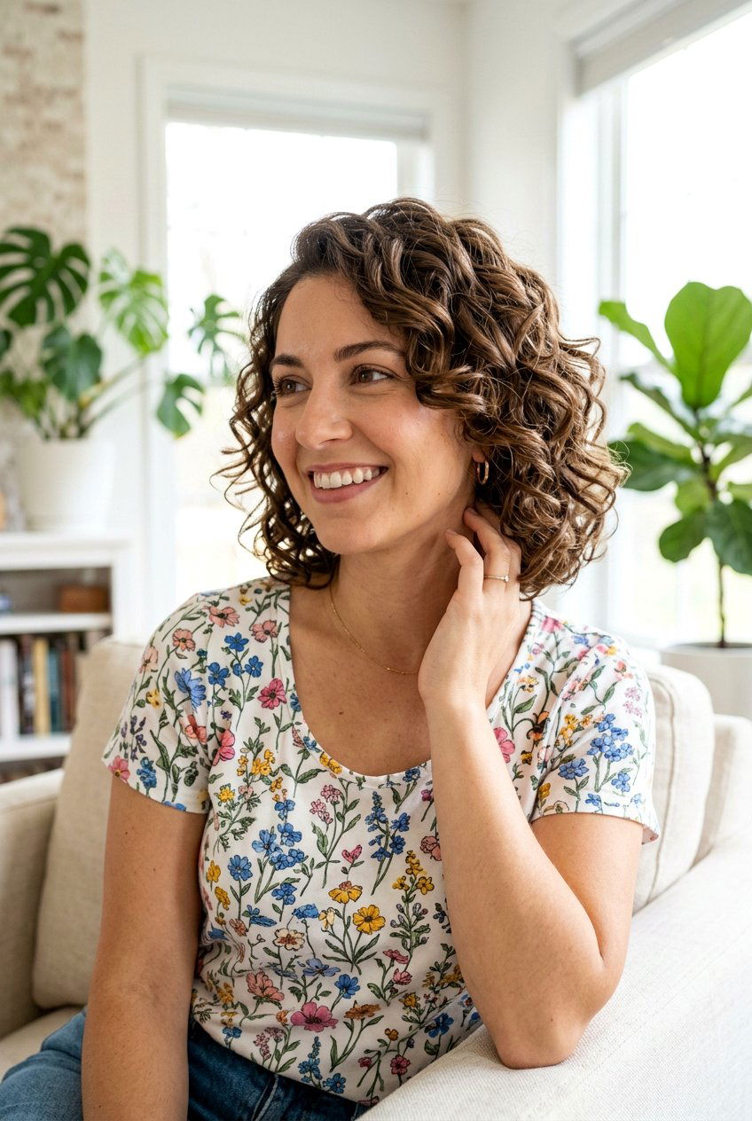 Layered Curly Bob - 20 low maintenance haircut for moms with curly hair - 20 low maintenance haircut for moms with curly hair