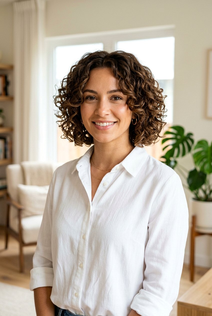 Layered Curly Bob - 20 curly cut with face framing pieces - 20 curly cut with face framing pieces