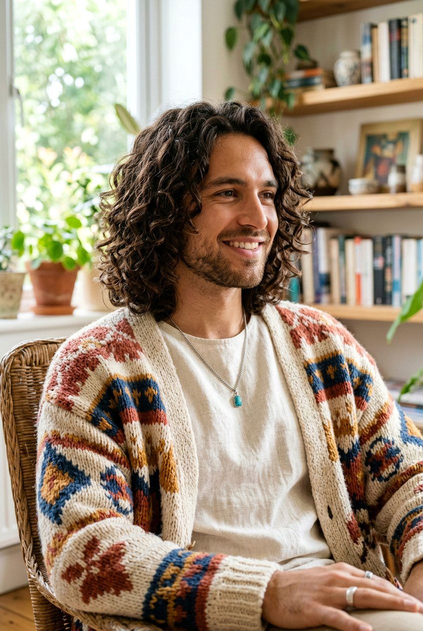 Layered Curly Bob - 20 mens haircut for curly medium hair - 20 men’s haircut for curly medium hair