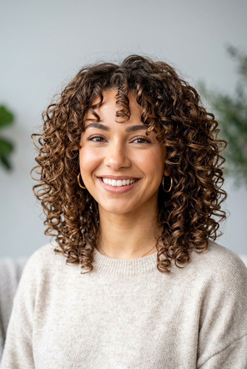 Layered Curly Bob - 20 curly hairstyles for medium hair - 20 curly hairstyles for medium hair