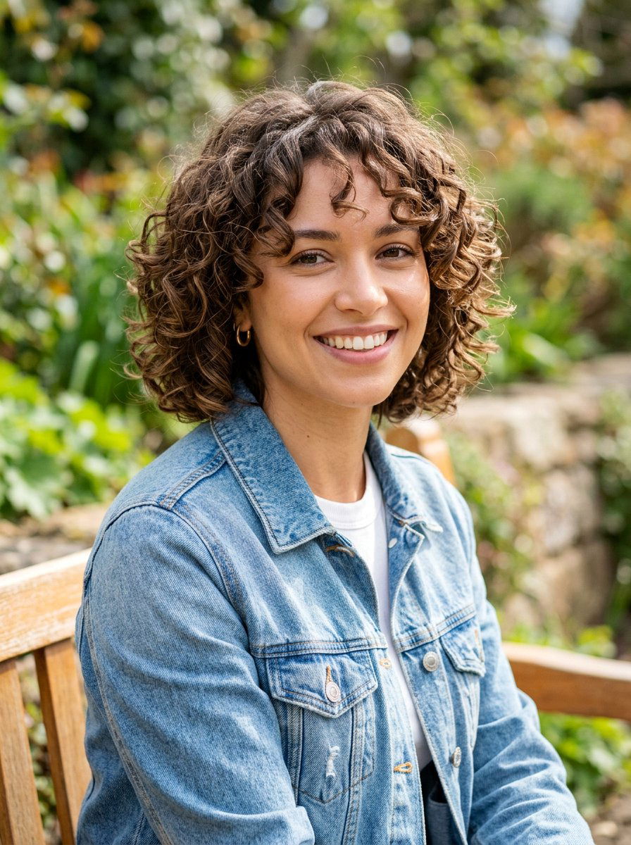 Layered Curly Chin Length Bob - 20 curly chin length bob for thick curls - 20 curly chin length bob for thick curls