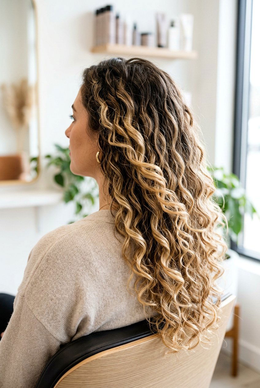 Layered Curly Hair With Balayage - 20 curly hairstyles for long hair - 20 curly hairstyles for long hair