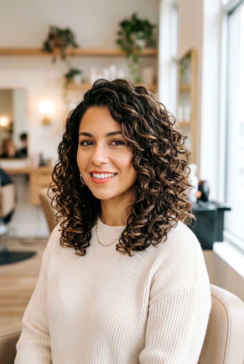 Layered Curly Lob - 20 wash and go hairstyles - 20 wash and go hairstyles