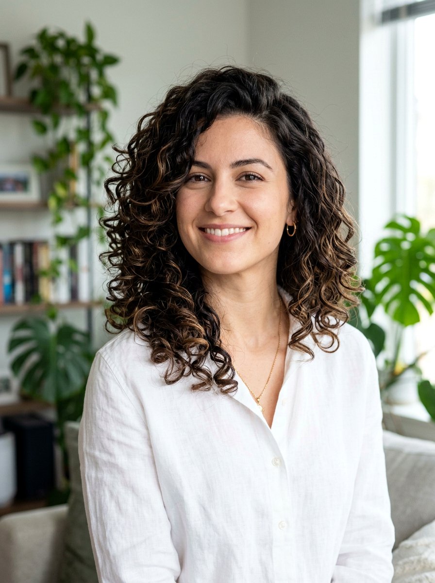 Layered Curly Lob - 20 soft curls hairstyle for older women - 20 soft curls hairstyle for older women