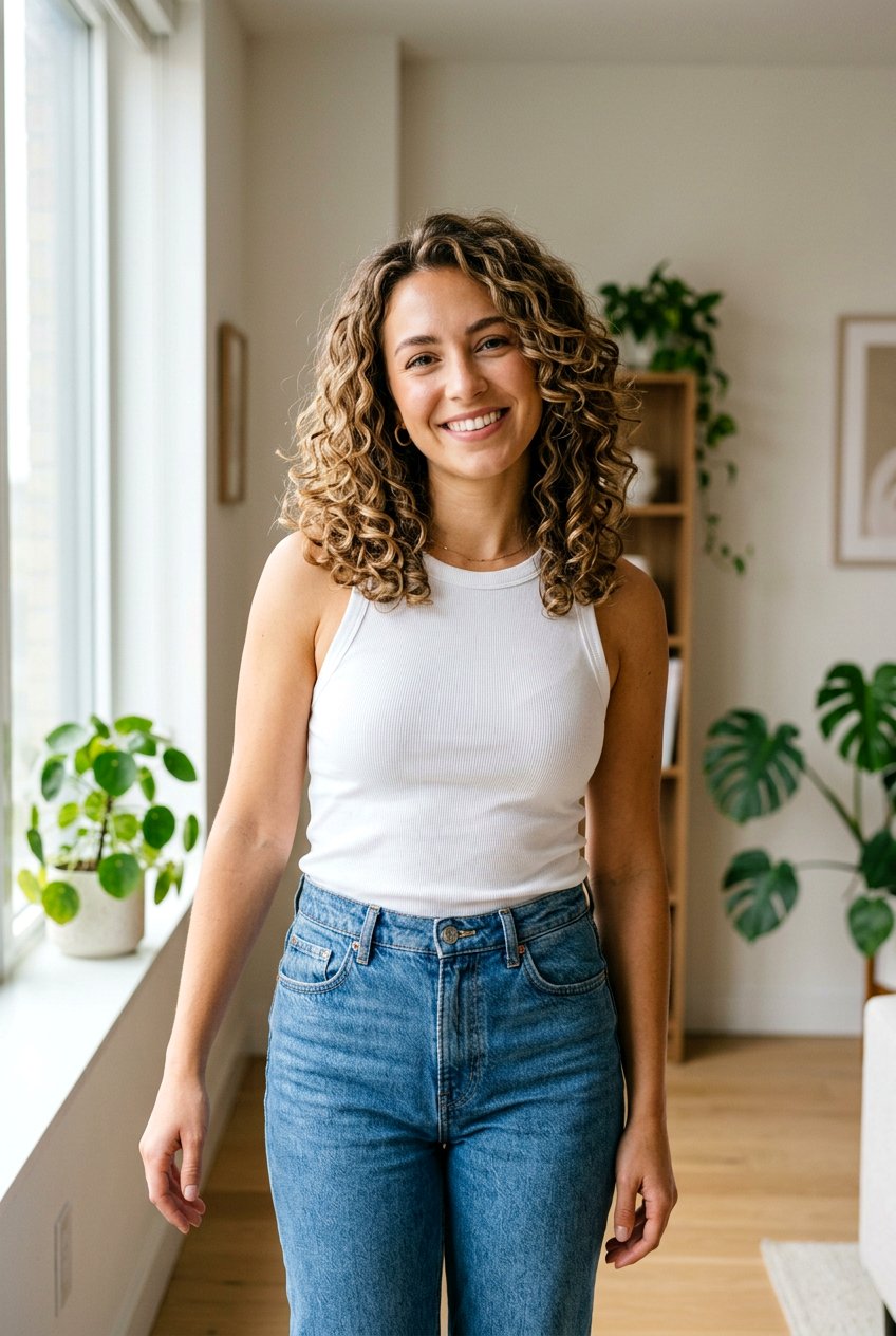 Layered Curly Lob For Summer - 20 summer hairstyles for curly hair - 20 summer hairstyles for curly hair