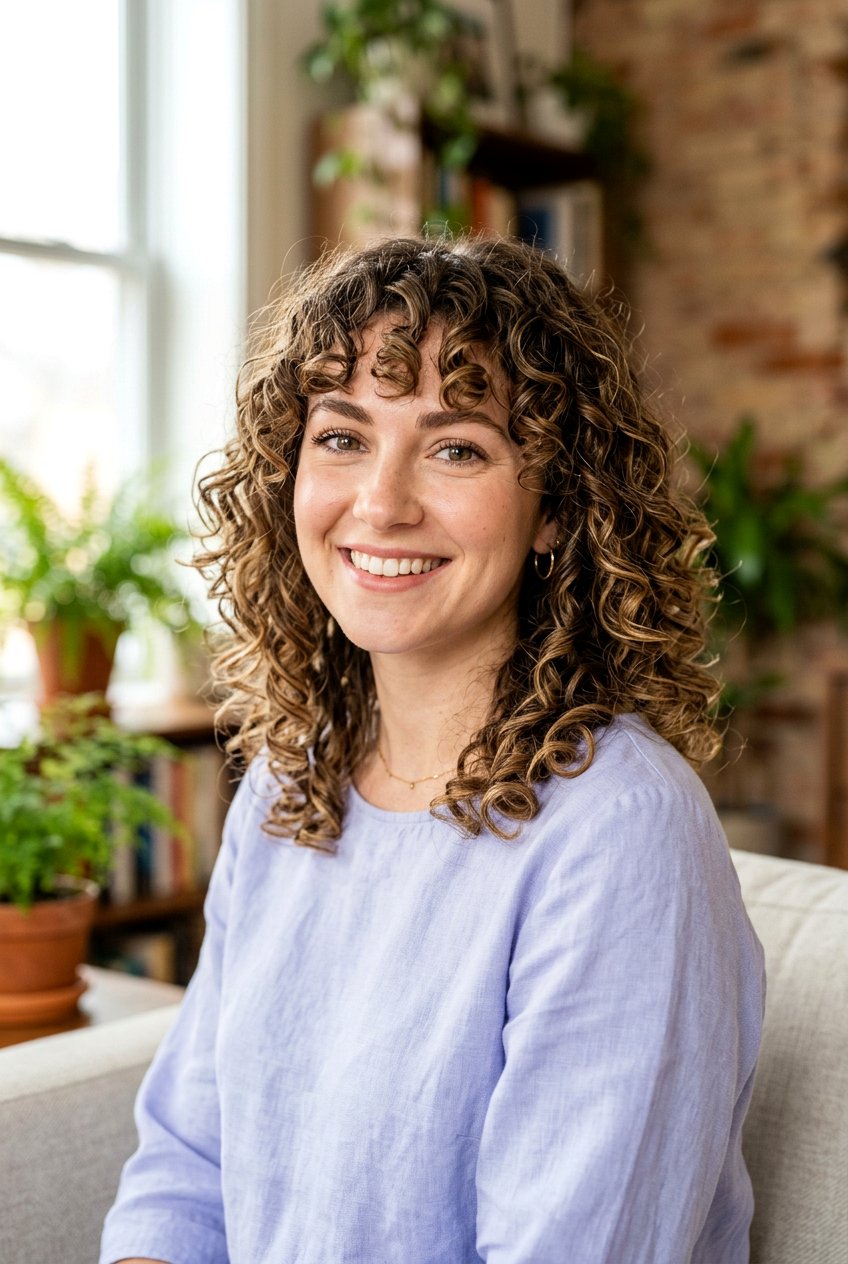 Layered Curly Lob With Bangs - 20 curly layers for medium hair women - 20 curly layers for medium hair women