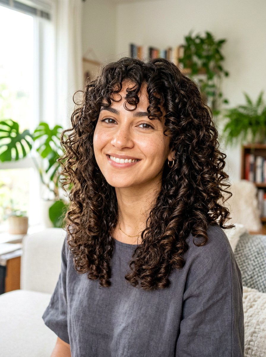 Layered Curly Medium Hair - 20 soft curls hairstyle for older women - 20 soft curls hairstyle for older women