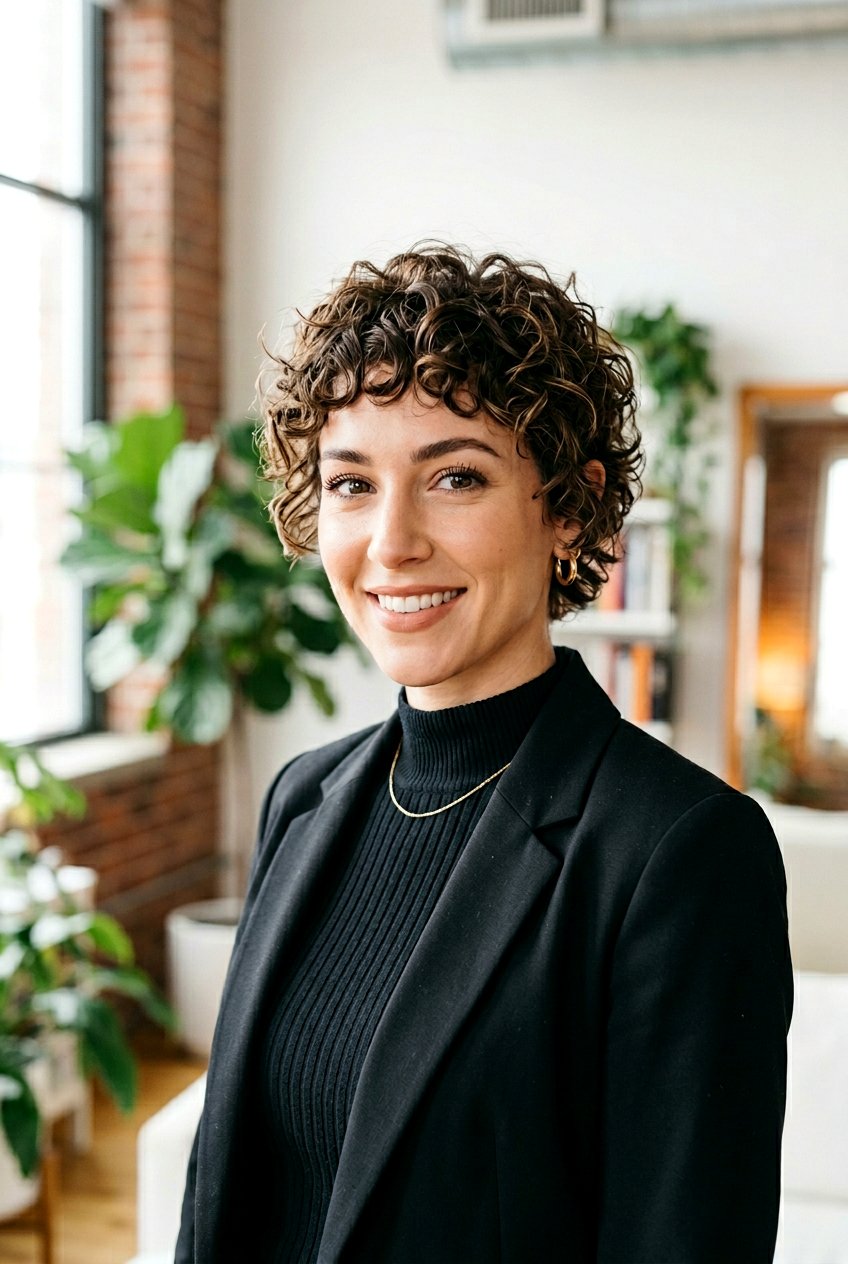 Layered Curly Pixie Micro Bangs - 20 short bangs for curly hair women - 20 short bangs for curly hair women