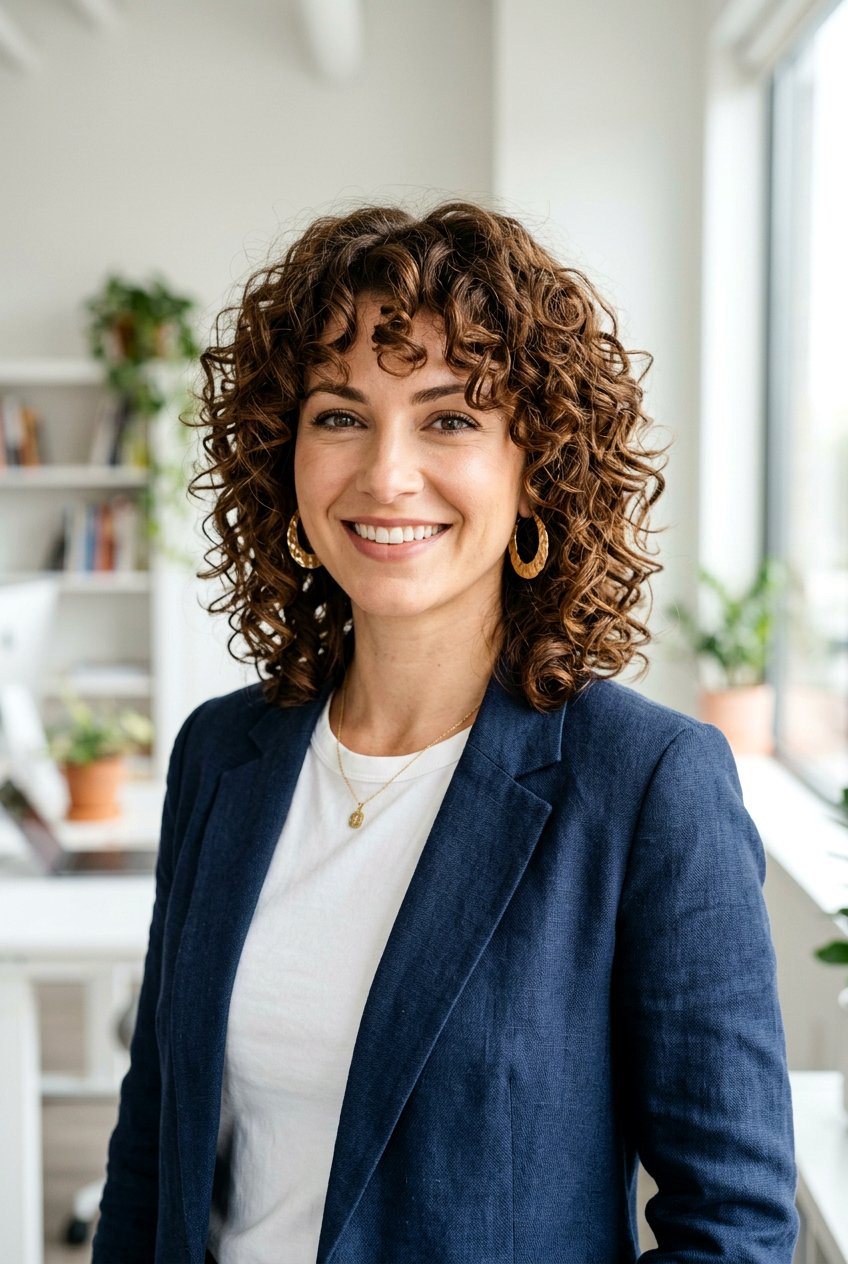 Layered Curly Shag - 20 office hairstyle for curly shoulder length hair - 20 office hairstyle for curly shoulder length hair