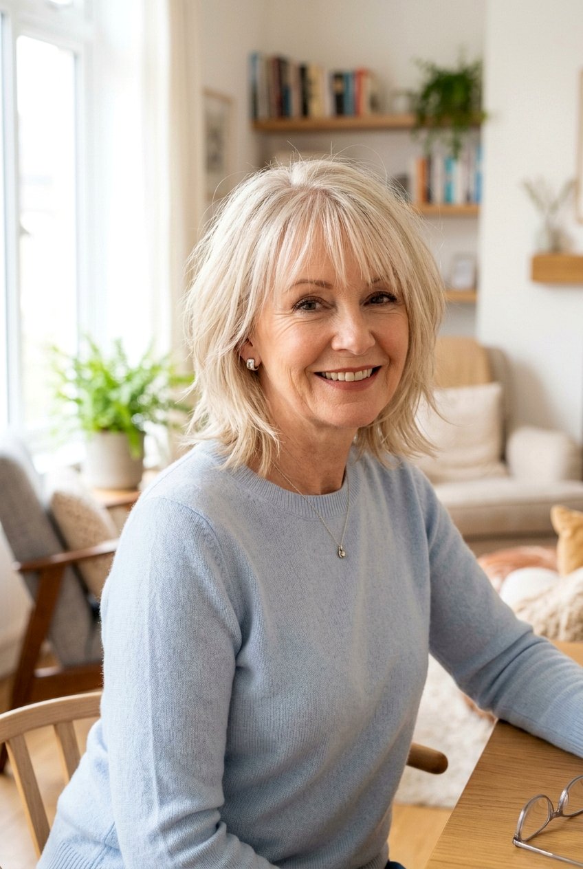 Layered Cut With Wispy Fringe - 20 low maintenance layered haircut for mature women - 20 low maintenance layered haircut for mature women